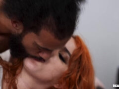 Oily Rub To Tits-Out Tug: Interracial with BBC James Angel and Hairy Pussy Redhead Nia Bleu