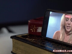 Mature blonde submits to domme