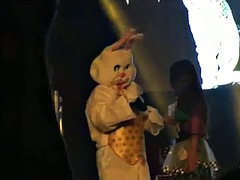 The doll put on a live show with a rabbit
