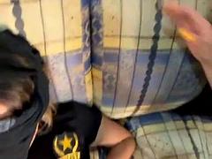 Tussi, Grosse titten, Blondine, Blasen, Spermaladung, Hardcore, Polizei, Titten