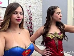 Brésilienne, Embrassement, Fille latino, Lesbienne, Adolescente