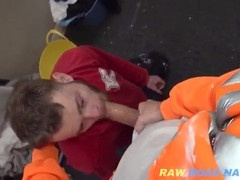 Frustrated boss gives his obedient employee a rough anal punishment