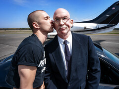 Rich boy enjoys mid flight anal sex with the plane's captain