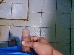 Sperm comes out in the toilet, the cock is shaken