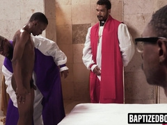 Black stud Dominic Young gets a throbbing cock inside his holes