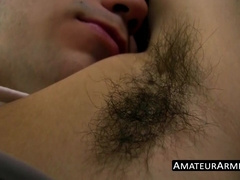 Handsome cock sucker wanks his hairy rod like never before
