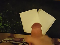 Twink cums onto his desk