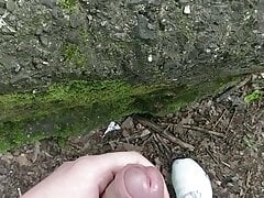 Im Wald wichsen und abspritzen