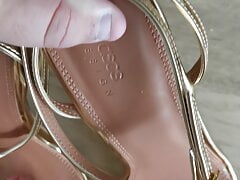 Gold asos sandals fucked and cummed
