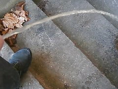 Me pissing in staris as 18 yo