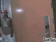 Beefy guy gives hand-job and dt