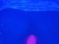 Furry rides uv toy under blacklight