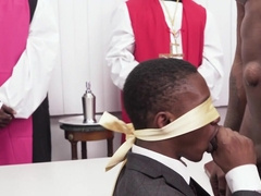 Black boys hook up over the desk in unique perversions