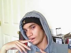 Wild gay solo stripping and wanking off