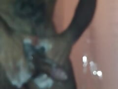 In the shower, the furry