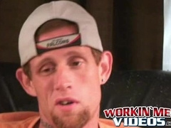 Amateur shoots a load in his hand after solo masturbation