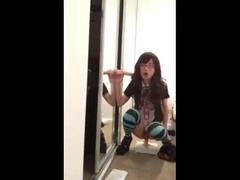 Crossdressing schoolgirl fucks and sucks 6