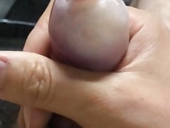 Condom masturbation cumshot 2