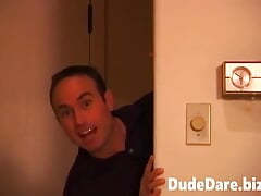 Poor dude sandwiched between two cocks ramming his asshole and mouth
