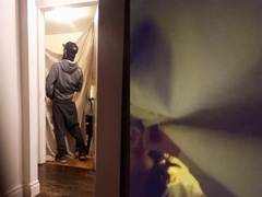 Deepthroat and guzzle uncircumcised stud at my gloryhole