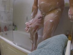 Having a shower soapy sexy naked