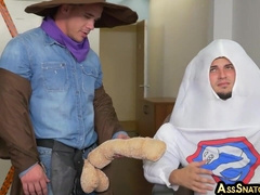 IR costume play homosexuals asstoying and assfuck sesh in office