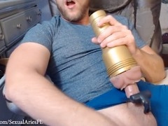 Anal, solo male jerk off, toy pussy