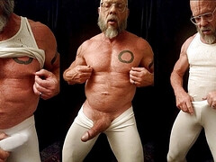 Aroused cock in white tights 190629