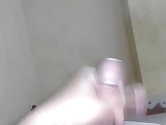 Cuming with hands