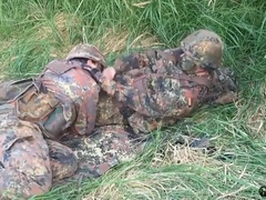 German Military Guys Go Wild Outdoors
