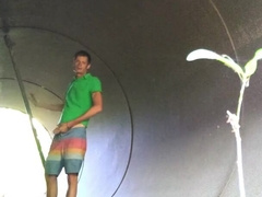 Public tugging monster lollipop in a culvert good-sized flow