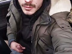 Romanian boy cruising car jerk