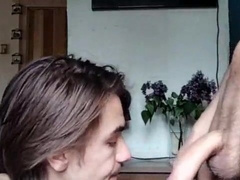 Subjugated mega-slut takes good-sized pink cigar deep in his jaws