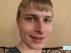Adorable Thin Blondie Bobby N Gropes His Lubed Enormous Chisel And Shoots a load!