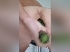 A Zucchini Make Me Moan Until I Cum Without Hands [ ]
