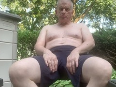 dad masturbates outdoors on warm evening