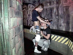 Scally boy fucked by bad boy in backroom