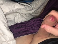 Stroking cock, under the sheets, gay wanking