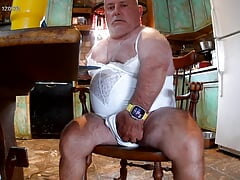 Lubed up my cock with my saved cum again