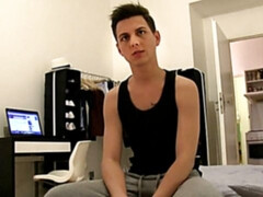 Blindfolded twink fucked in the ass and facial'd