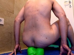 Gay amateur dildo, gay big dildo, huge anal toy