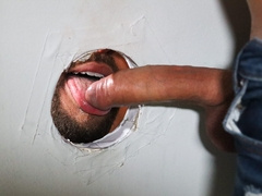 Arab dude tries glory hole gay kinks with a random dude