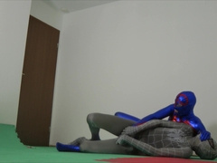 Superheroes Zentai Ball-Sac-Struggle (Balbusting Grappling) with Servilejerome