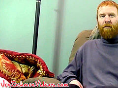 crimson hair convict Chris prepares his meatpipe for a suck off