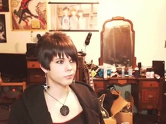 Short-Haired Crossdresser Cutie on Webcam