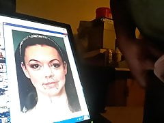 Fixing her makeup