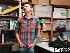 Twink perp caught and barebacked hard by a security officer