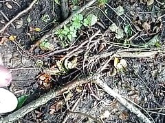 Masturbation in the woods and huge ejaculation