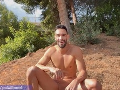 Latino twink takes a dare for risky outdoor fun