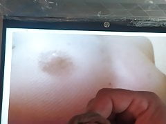 Cum on ex-girlfriend's tits